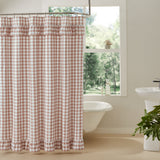 Portabella Buffalo Check Ruffled Shower Curtain-Lange General Store