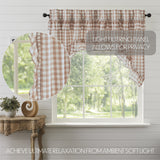 Portabella Buffalo Check Ruffled Swag Curtains-Lange General Store