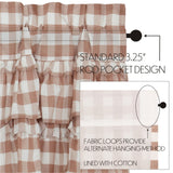 Portabella Buffalo Check Ruffled Swag Curtains-Lange General Store