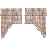 Portabella Buffalo Check Ruffled Swag Curtains