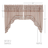 Portabella Buffalo Check Ruffled Swag Curtains