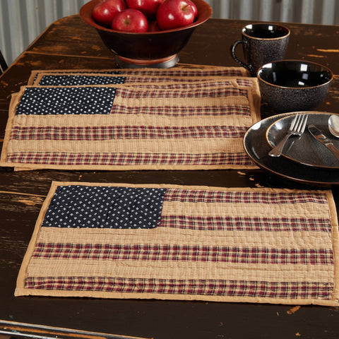 Patriotic Patch Placemats - Set of 6-Lange General Store