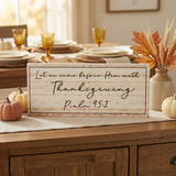 Psalm 95:2 sign in a Thanksgiving setting