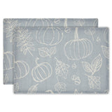 Pumpkin Grey Silhouette Placemat Set of 2-Lange General Store