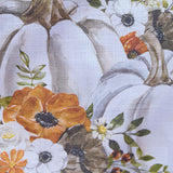 White Pumpkins And Poppies Fall Table Runner 36"