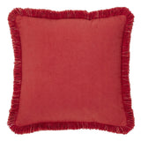 Red Snowflake Stone Washed Fringed Pillow-Lange General Store