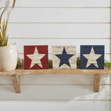Red White Blue Block Signs Set of 3 5x5-Lange General Store