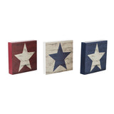 Red White Blue Block Signs Set of 3 5x5-Lange General Store