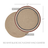 Red White Blue Ric Rac Braided Placemat 14"-Lange General Store