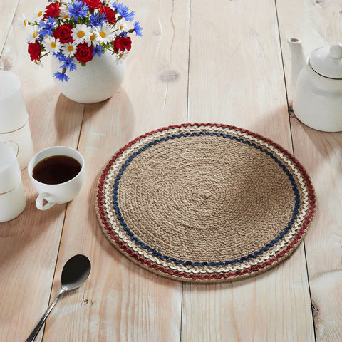 Red White Blue Ric Rac Braided Placemat 14"-Lange General Store