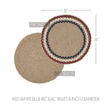 Red White Blue Ric Rac Braided Trivet 8"-Lange General Store