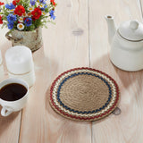 Red White Blue Ric Rac Braided Trivet 8"-Lange General Store