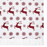 Reindeer Dash Red White Throw-Lange General Store