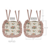 Roselynn Cottage Floral Ruffled Chair Pad-Lange General Store