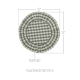 Roselynn Cottage Green Gingham Placemats Set of 6-Lange General Store