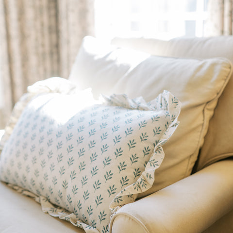 Roselynn Cottage Ruffled Botanical Pillow 14x22-Lange General Store