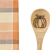 Rustic Fall Porch Stir It Up Dishtowel & Wooden Spoon Set
