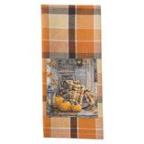 Rustic Fall Porch Plaid Dishtowels