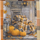 Rustic Fall Porch Plaid Dishtowels