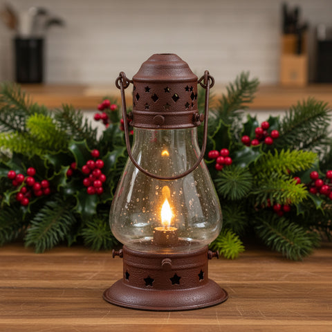 Rustic Onion Lamp - Red-Lange General Store