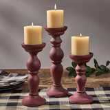 Rustic Red Pillar Candle Holder Set-Lange General Store