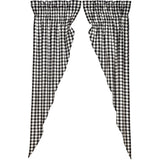 Annie Black Buffalo Check Long Prairie Curtains-Lange General Store