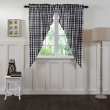 Annie Black Buffalo Check Prairie Curtains-Lange General Store
