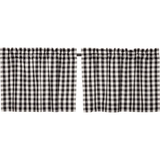 Annie Black Buffalo Check Tier Curtains 24"-Lange General Store