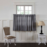 Annie Black Buffalo Check Tier Curtains 36"-Lange General Store