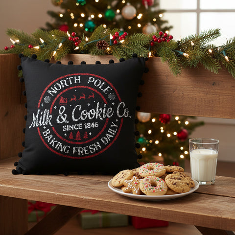 Sable Ann Check Milk And Cookies Pillow-Lange General Store