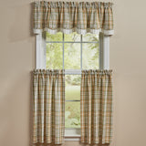 Sage & Mustard Plaid Cafe Tier Curtains 36"