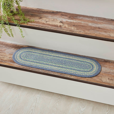 Sea Glass Oval Stair Tread Latex Rug-Lange General Store