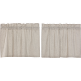 Hatteras Seersucker Blue Ticking Stripe Tier Curtains 24"-Lange General Store