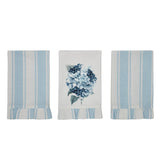 Serene Hydrangea Ruffled Tea Towel Set of 3-Lange General Store
