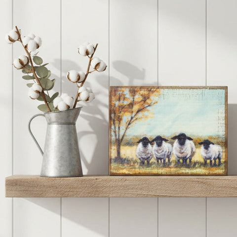 Sheep In A Field Block Sign-Lange General Store