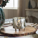 Silver Christmas Mercury Glass Candle Holder-Lange General Store