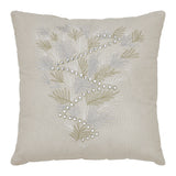 Silver and Gold Pine Tree Embroidered Pillow-Lange General Store