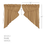 Simmington Khaki Prairie Swag Curtains