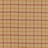 Close-up of Simmons plaid napkin fabric showing 100% cotton weave and plaid pattern
