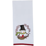 Snowman And Cardinals Dishtowels