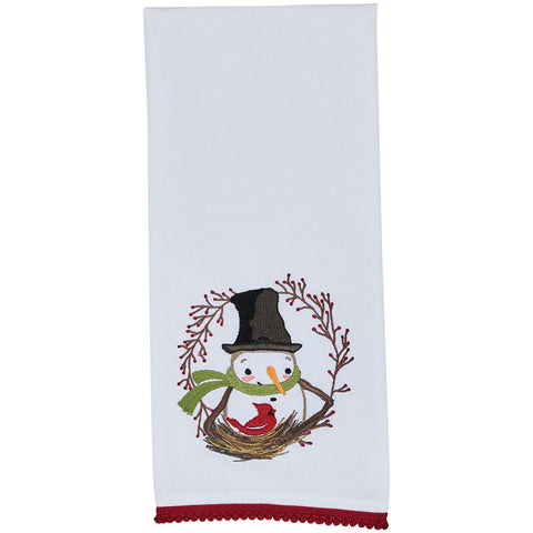 Snowman And Cardinals Dishtowels