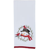 Snowman And Cardinals Dishtowels