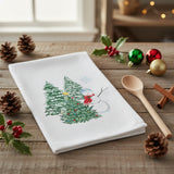 Snowman Embroidered Waffle Towel