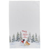 Snowman With Sled Dishtowel-Lange General Store
