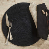 Solid Black Braided Placemats-Lange General Store