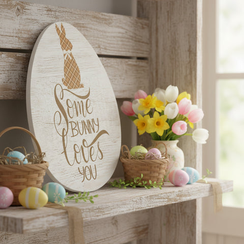 Some Bunny Loves You Egg Wall Sign-Lange General Store