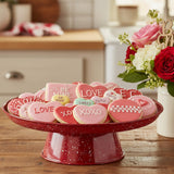 Speckled Enamelware Cake Pedestal - Red-Lange General Store