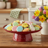 Speckled Enamelware Cake Pedestal - Red-Lange General Store