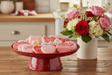 Speckled Enamelware Cake Pedestal - Red-Lange General Store