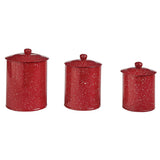 Speckled Enamelware Canister Set - Red-Lange General Store